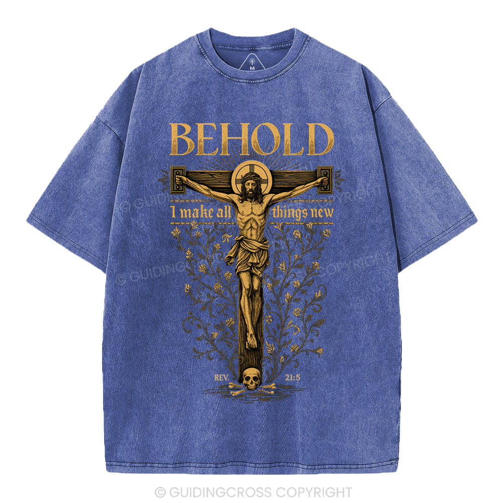Behold I Make All Things New Christian Washed T-Shirt
