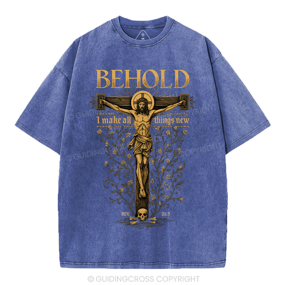 Behold I Make All Things New Christian Washed T-Shirt