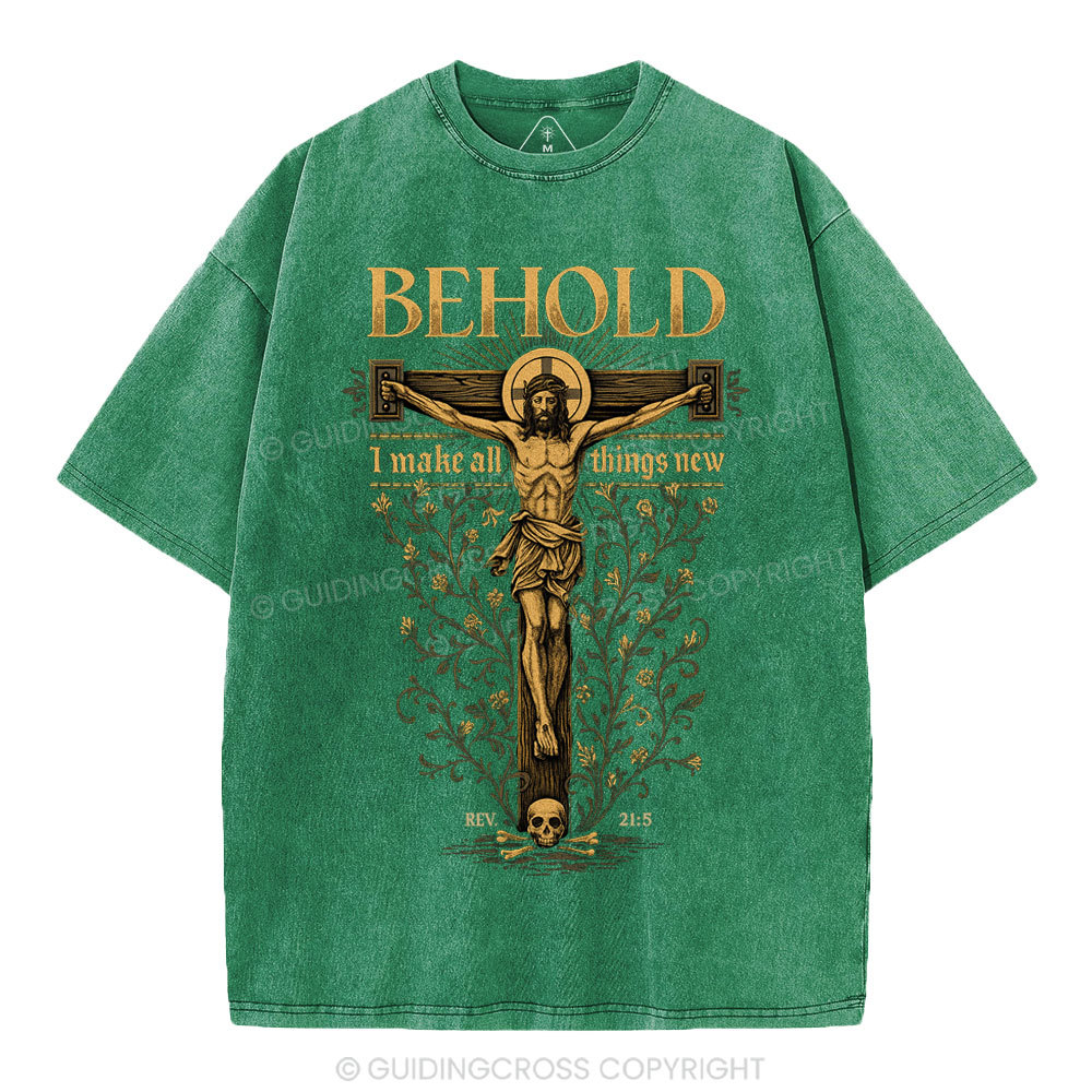 Behold I Make All Things New Christian Washed T-Shirt