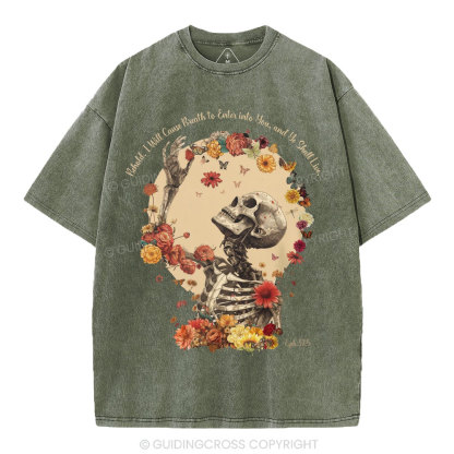 Behold I Will Cause Breath To Enter Into You Christian Washed T-Shirt