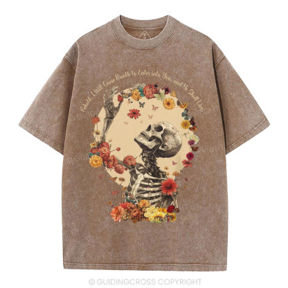 Behold I Will Cause Breath To Enter Into You Christian Washed T-Shirt