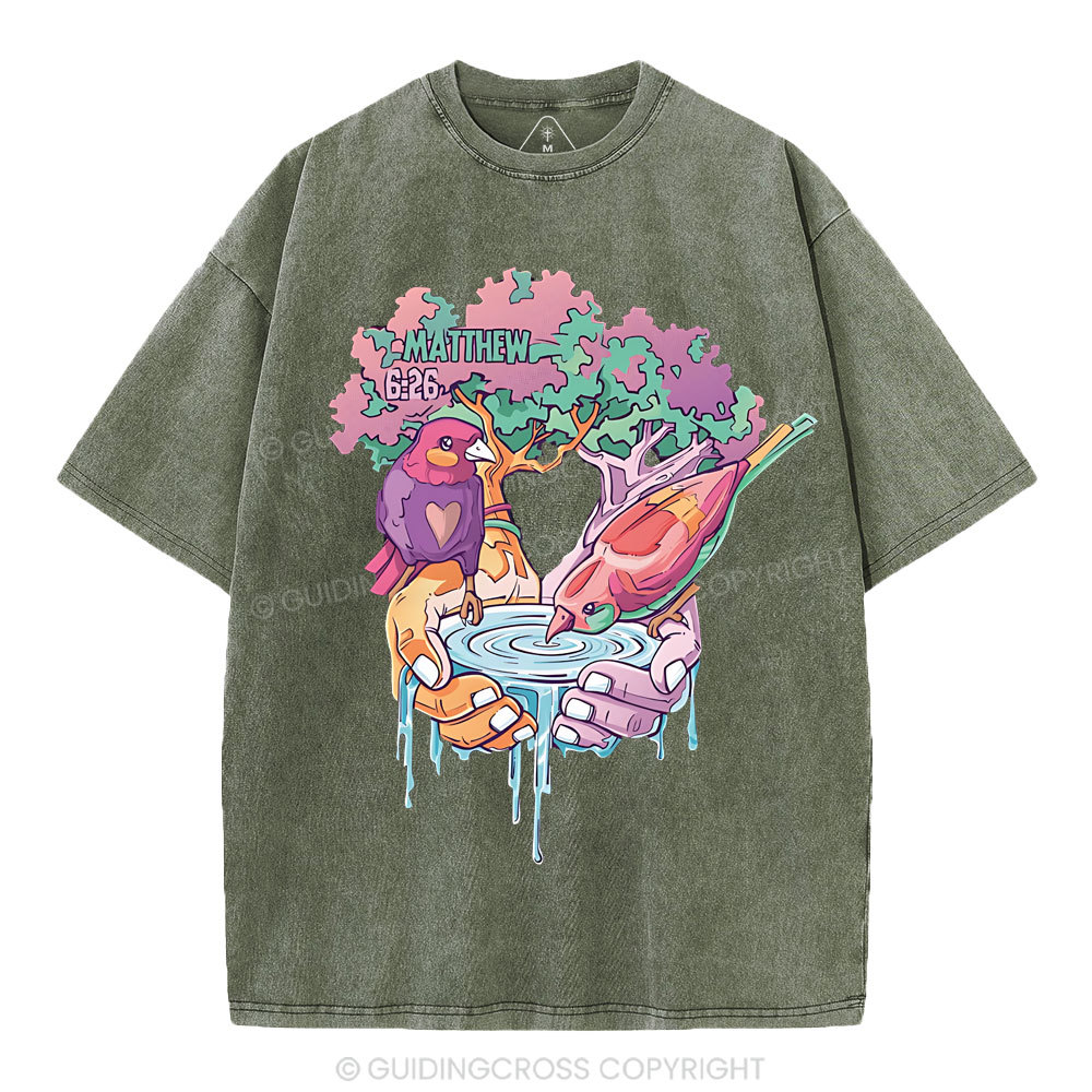 Behold The Fowls Of The Are Christian Washed T-Shirt