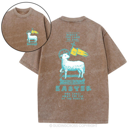 Behold The Lamb Of God Christian Washed T-Shirt