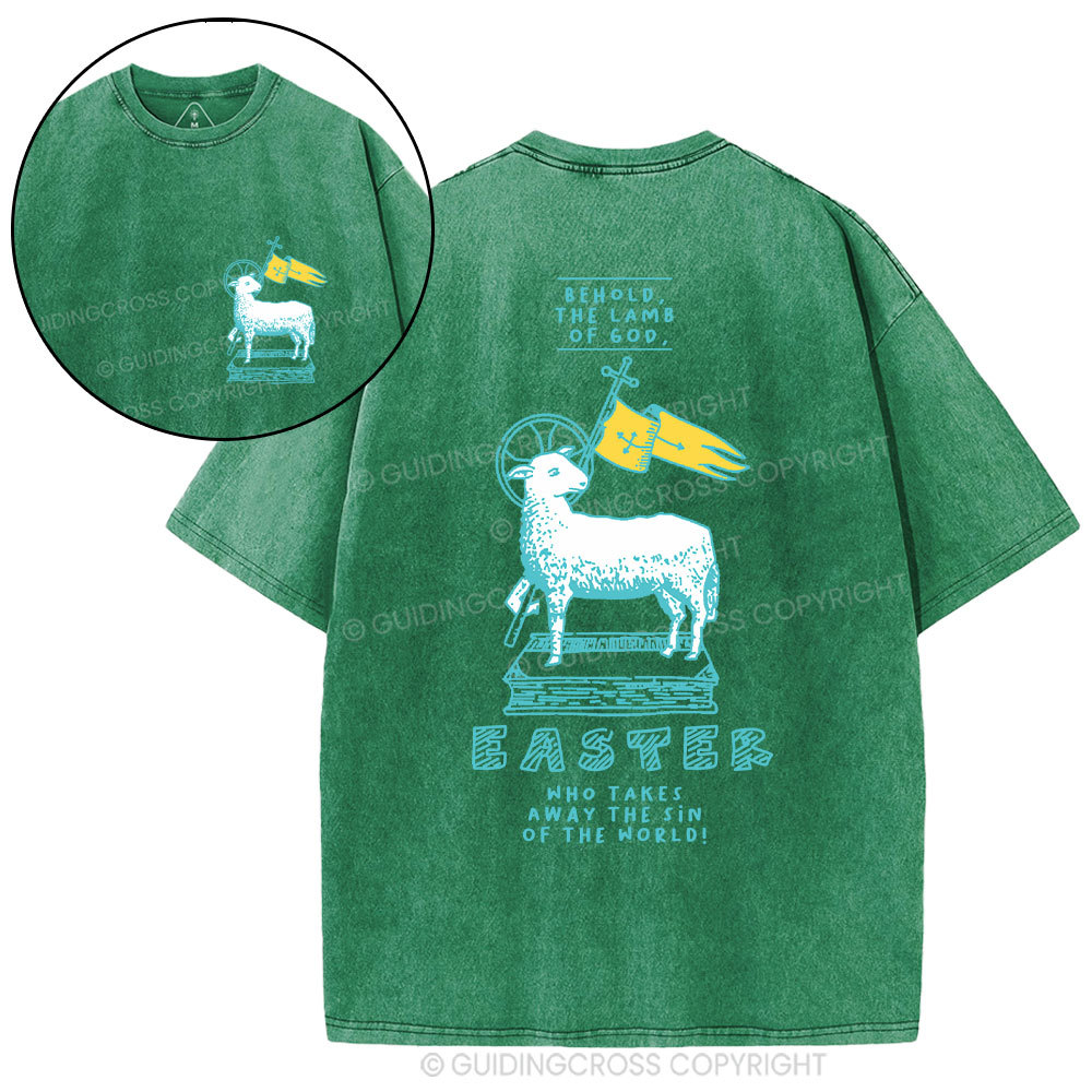 Behold The Lamb Of God Christian Washed T-Shirt