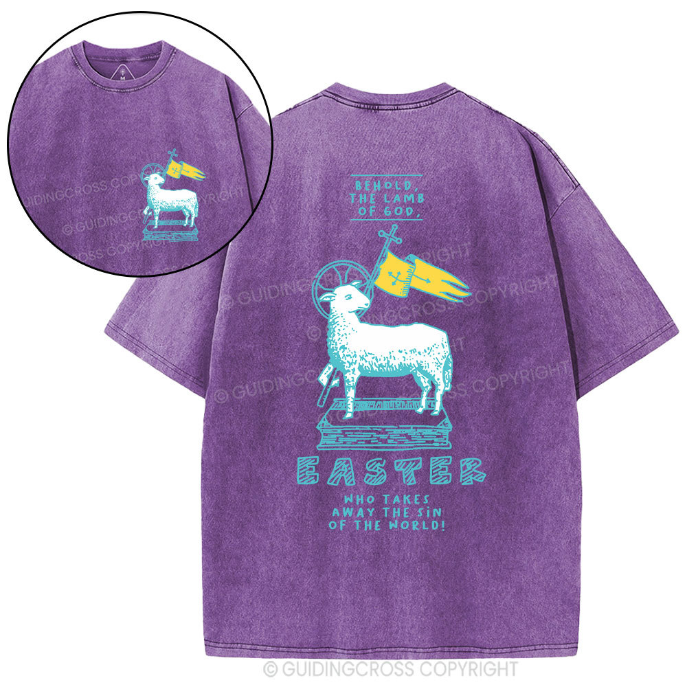 Behold The Lamb Of God Christian Washed T-Shirt