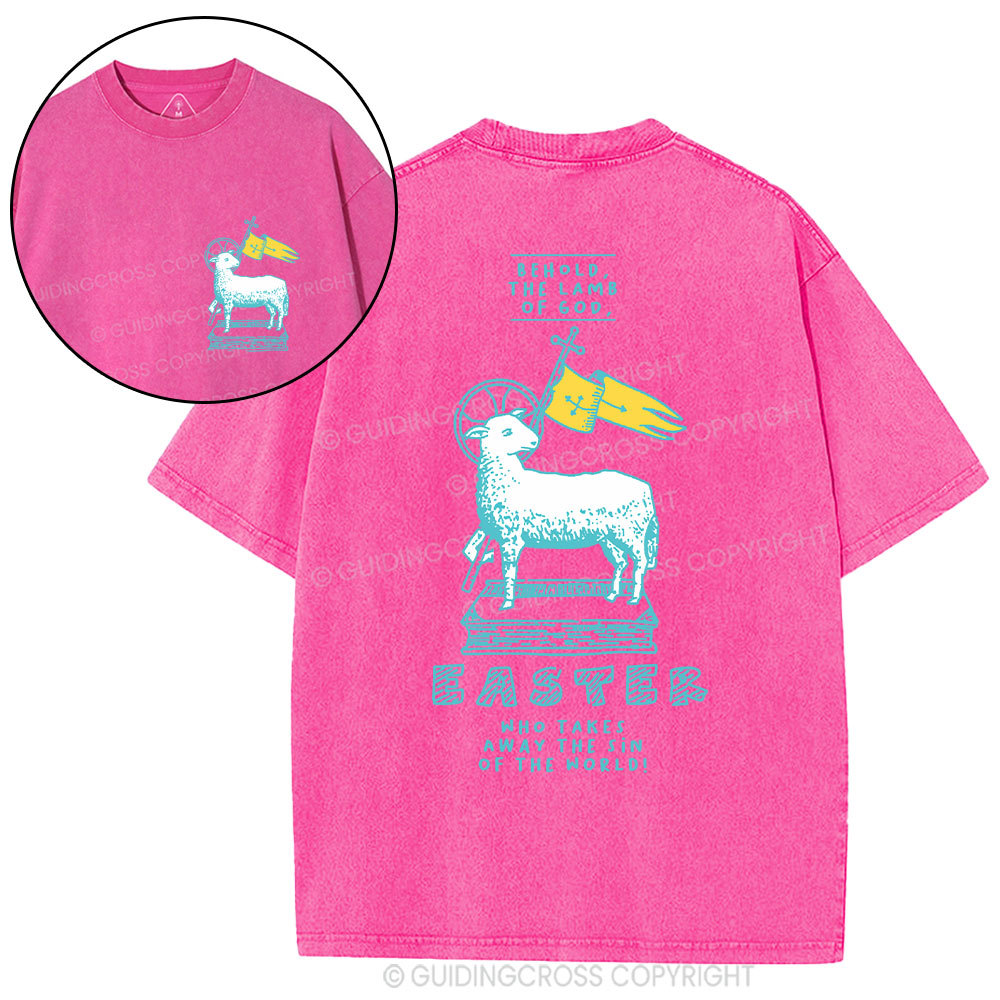 Behold The Lamb Of God Christian Washed T-Shirt