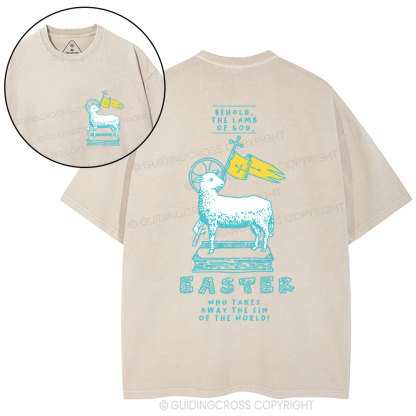 Behold The Lamb Of God Christian Washed T-Shirt