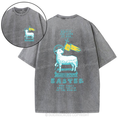 Behold The Lamb Of God Christian Washed T-Shirt
