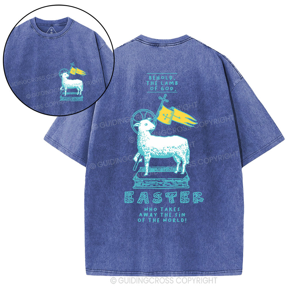 Behold The Lamb Of God Christian Washed T-Shirt