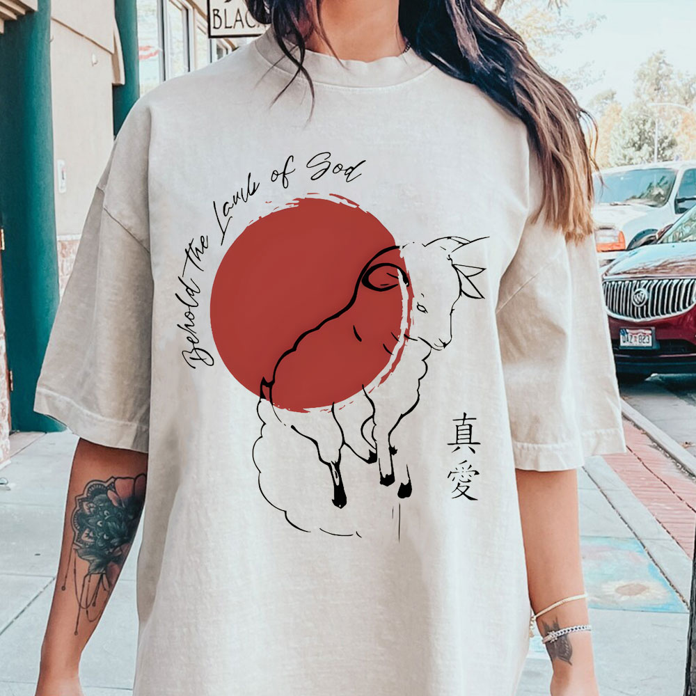 Behold The Lamb Of God Christian Washed T-Shirt