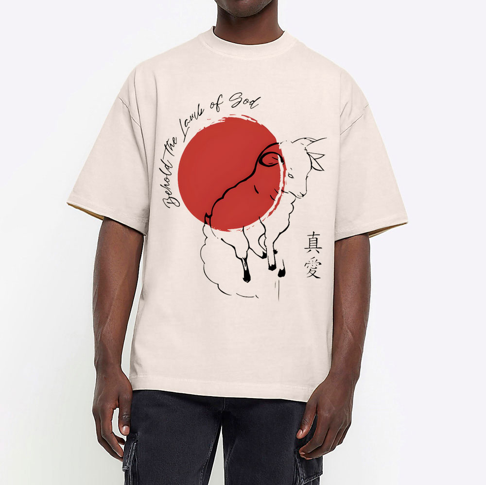 Behold The Lamb Of God Christian Washed T-Shirt