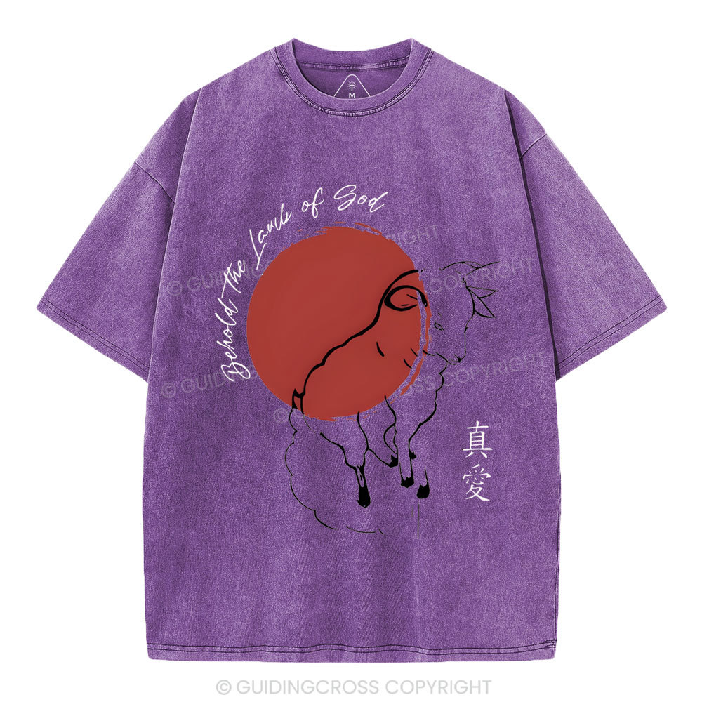 Behold The Lamb Of God Christian Washed T-Shirt