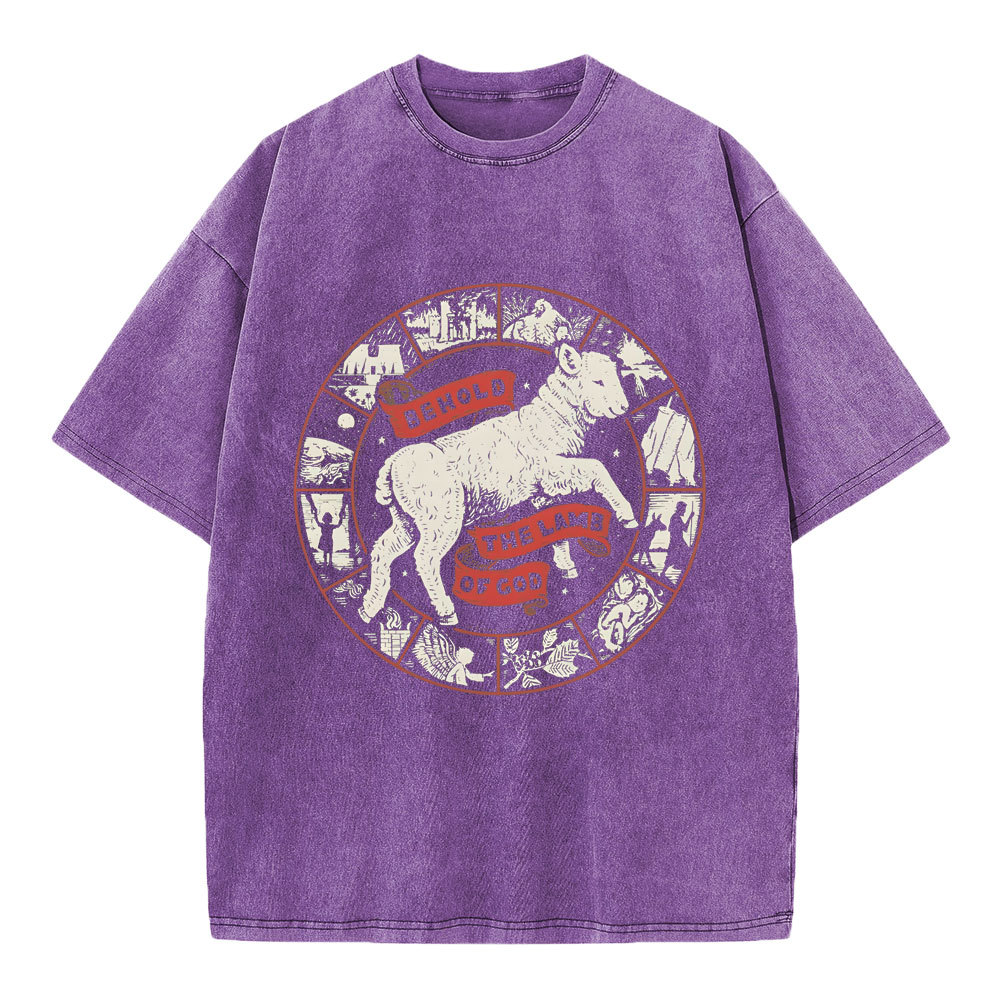 Behold The Lamb Of God Christian Washed T-Shirt