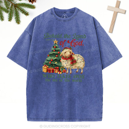 Behold The Lamb Of God Christian Washed T-Shirt
