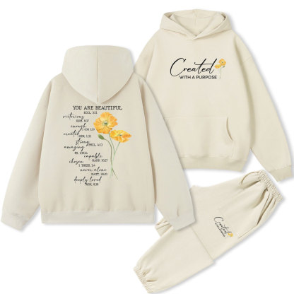 Created With Purpose lChristian Premium Fleece Hoodie Set