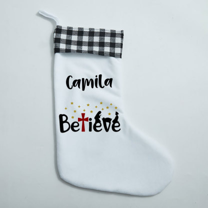 Believe Christian Christmas Stocking