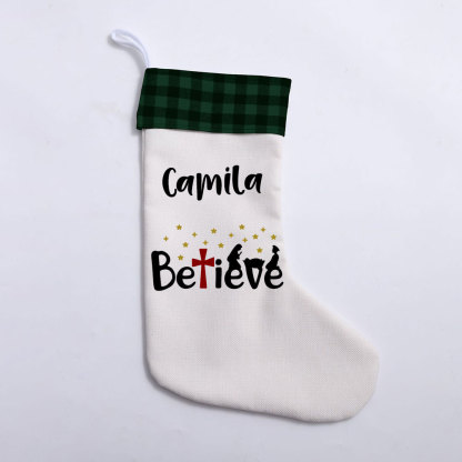 Believe Christian Christmas Stocking