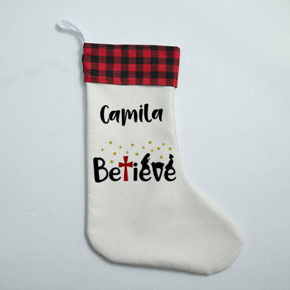 Believe Christian Christmas Stocking