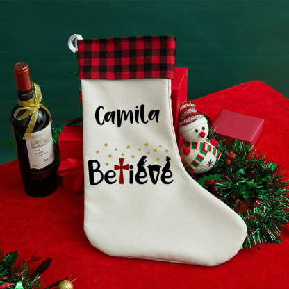 Believe Christian Christmas Stocking