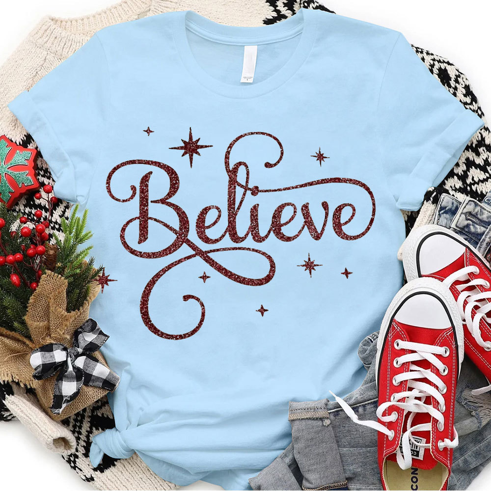 Believe Christian Christmas T-Shirt