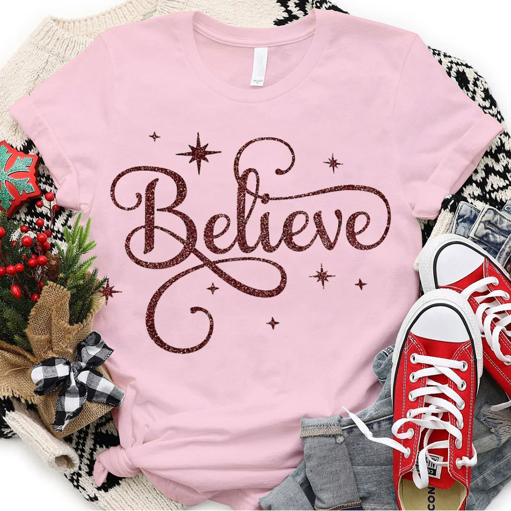 Believe Christian Christmas T-Shirt