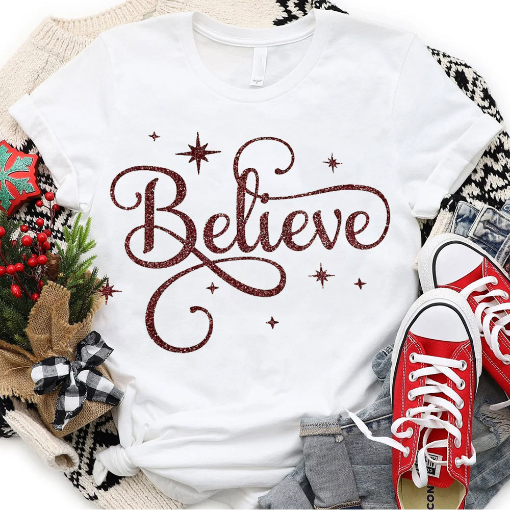 Believe Christian Christmas T-Shirt