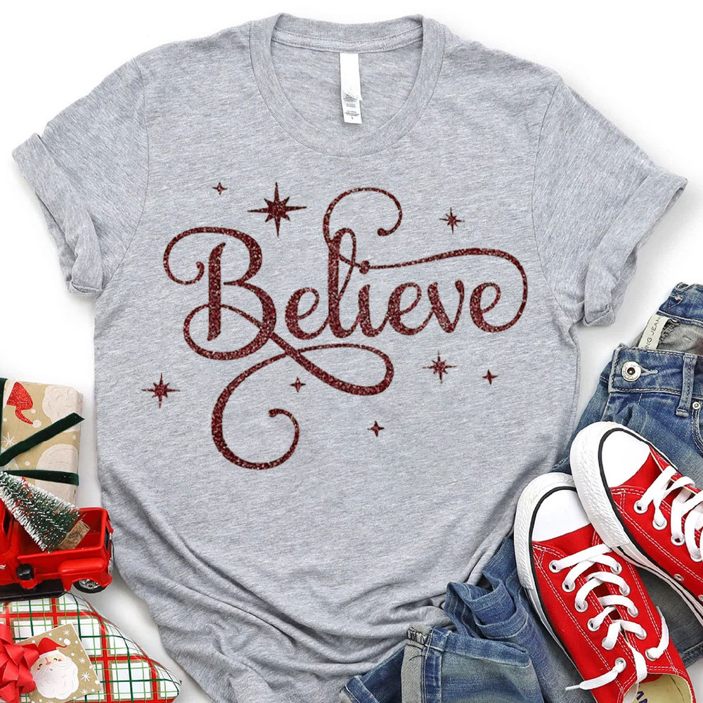 Believe Christian Christmas T-Shirt