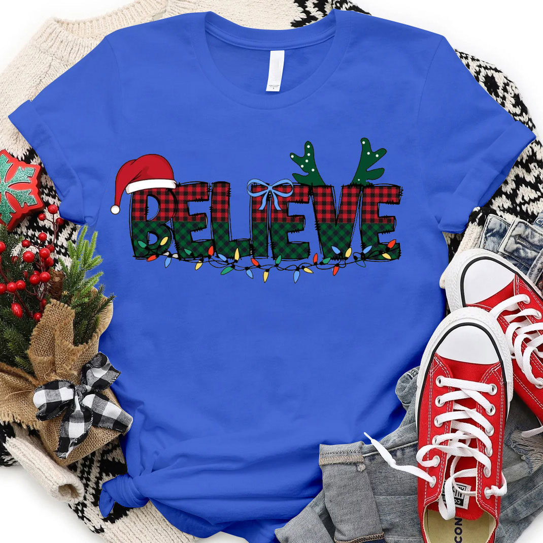 Believe Christian Christmas T-Shirt