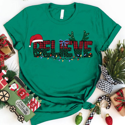Believe Christian Christmas T-Shirt