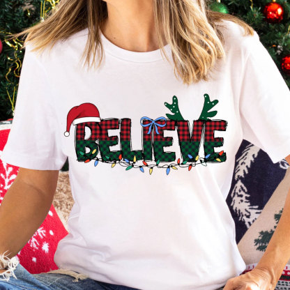 Believe Christian Christmas T-Shirt