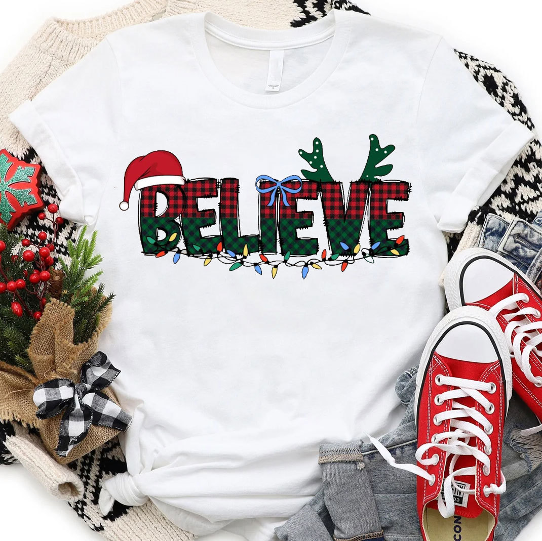 Believe Christian Christmas T-Shirt