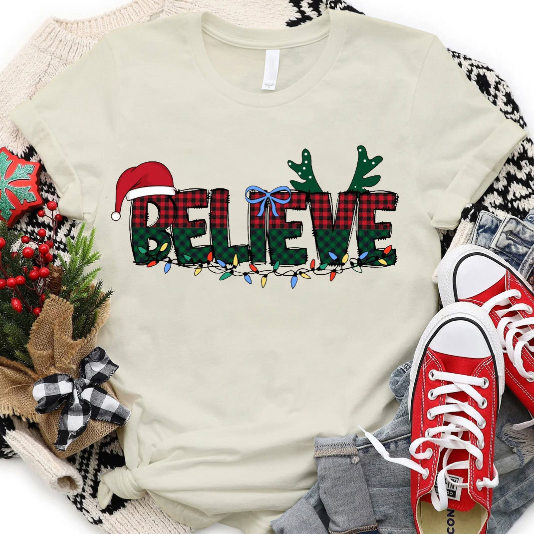 Believe Christian Christmas T-Shirt