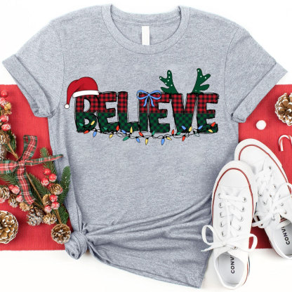 Believe Christian Christmas T-Shirt