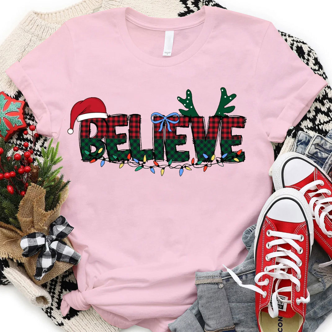 Believe Christian Christmas T-Shirt