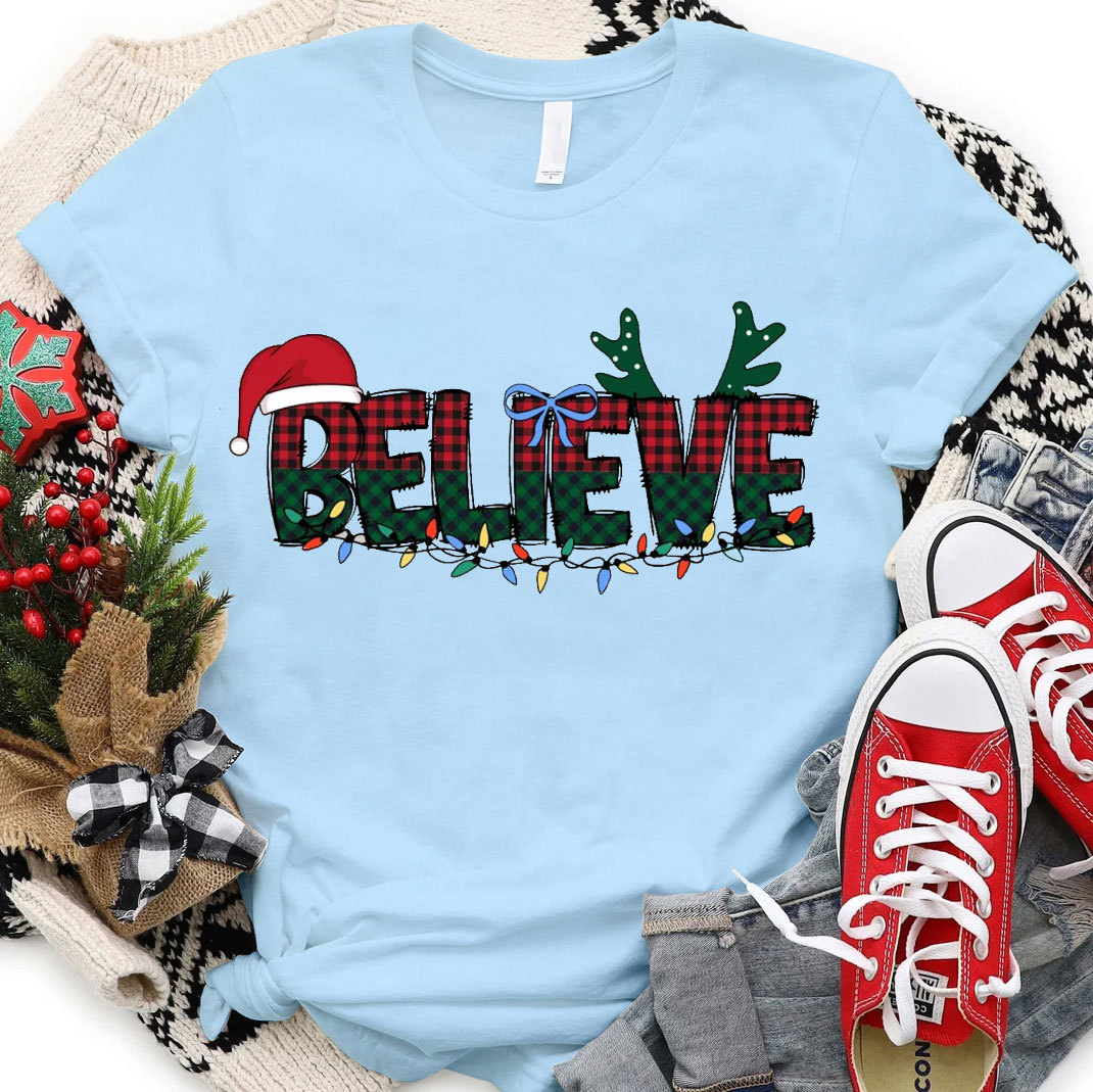 Believe Christian Christmas T-Shirt