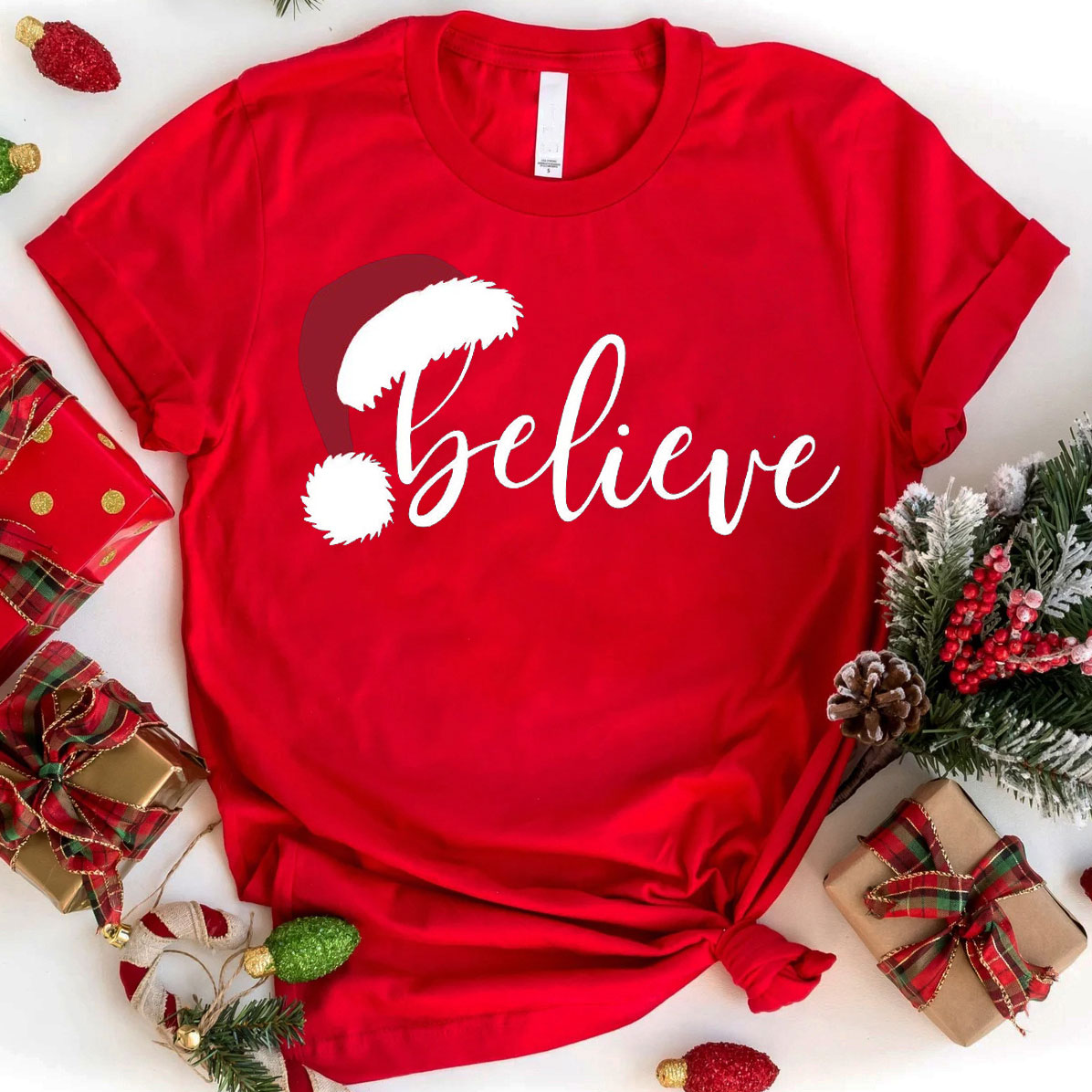 Believe Christmas Christian T-Shirt 