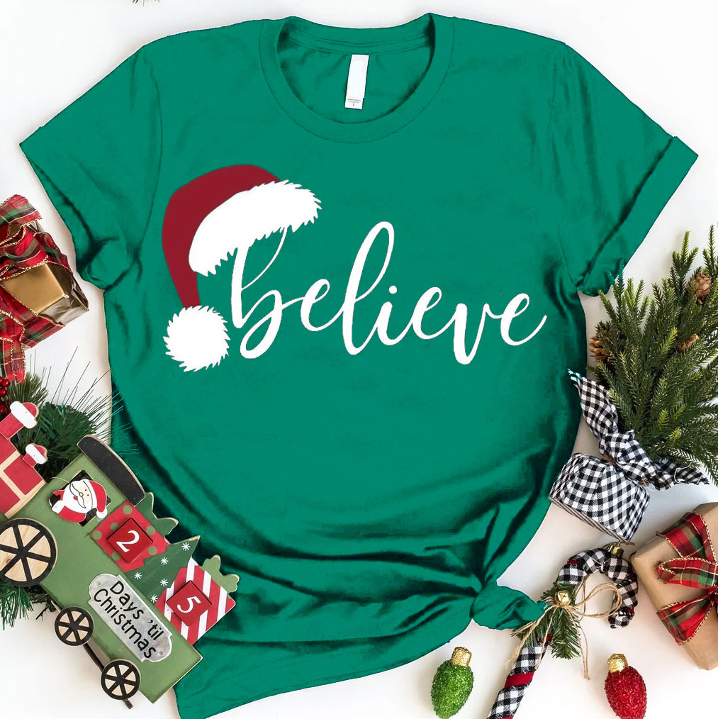 Believe Christmas Christian T-Shirt 