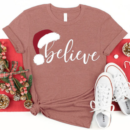 Believe Christmas Christian T-Shirt 