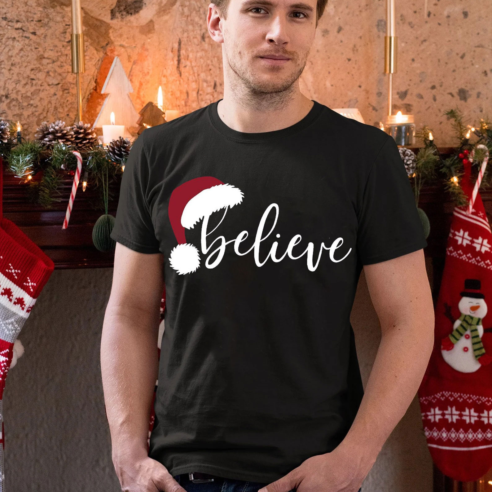 Believe Christmas Christian T-Shirt 