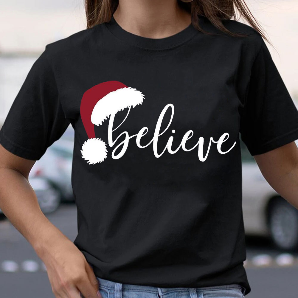 Believe Christmas Christian T-Shirt 