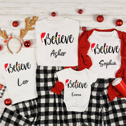 Believe Christmas Family Matching Shirts