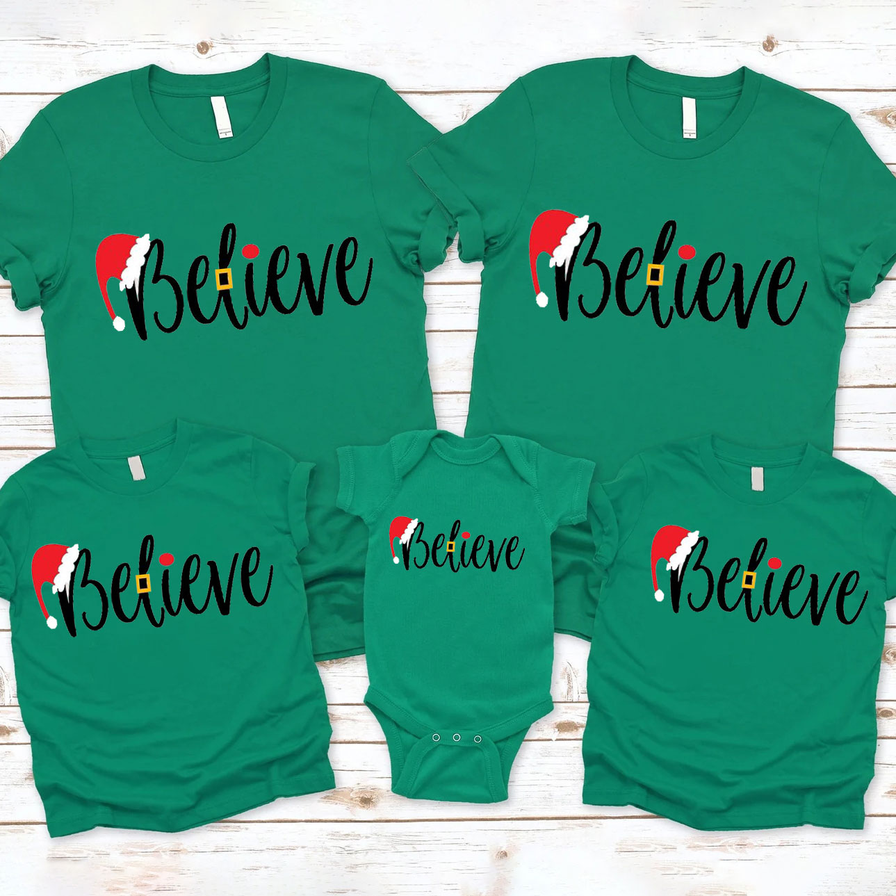 Believe Christmas Family Matching Shirts