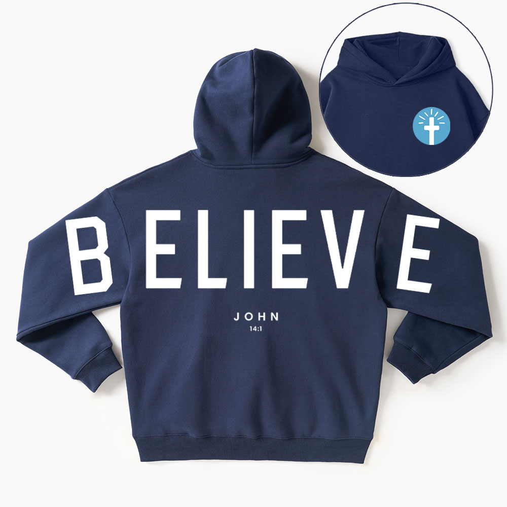 Believe Guidingcross Premium Christian Fleece Hoodie
