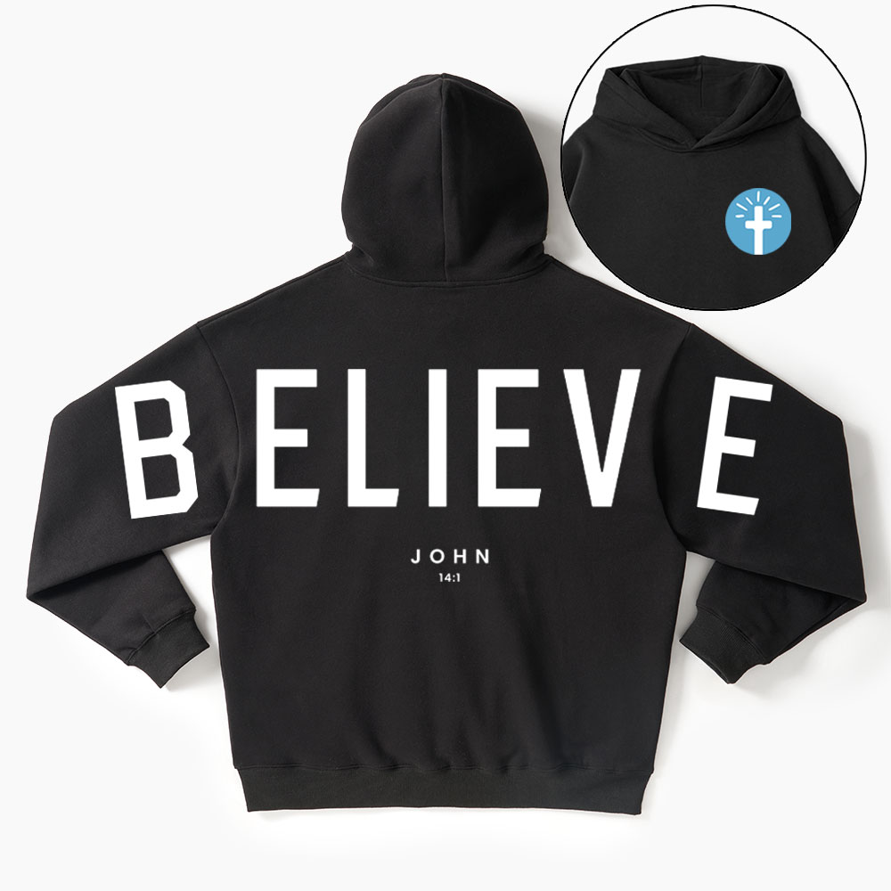 Believe Guidingcross Premium Christian Fleece Hoodie