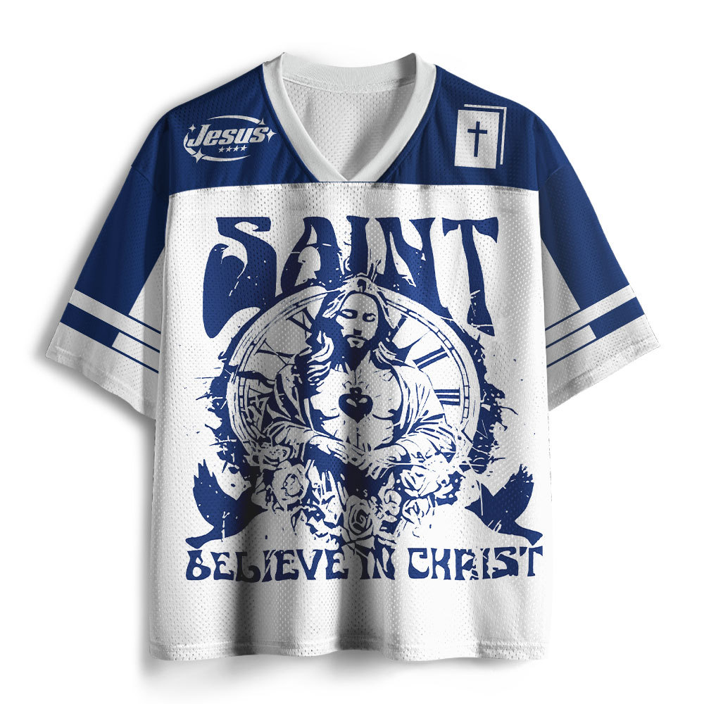 Saint Believe In Christ Christian Mesh Jersey
