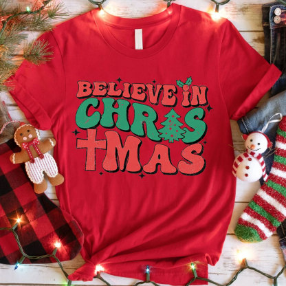 Believe In Christmas Christian T-Shirt