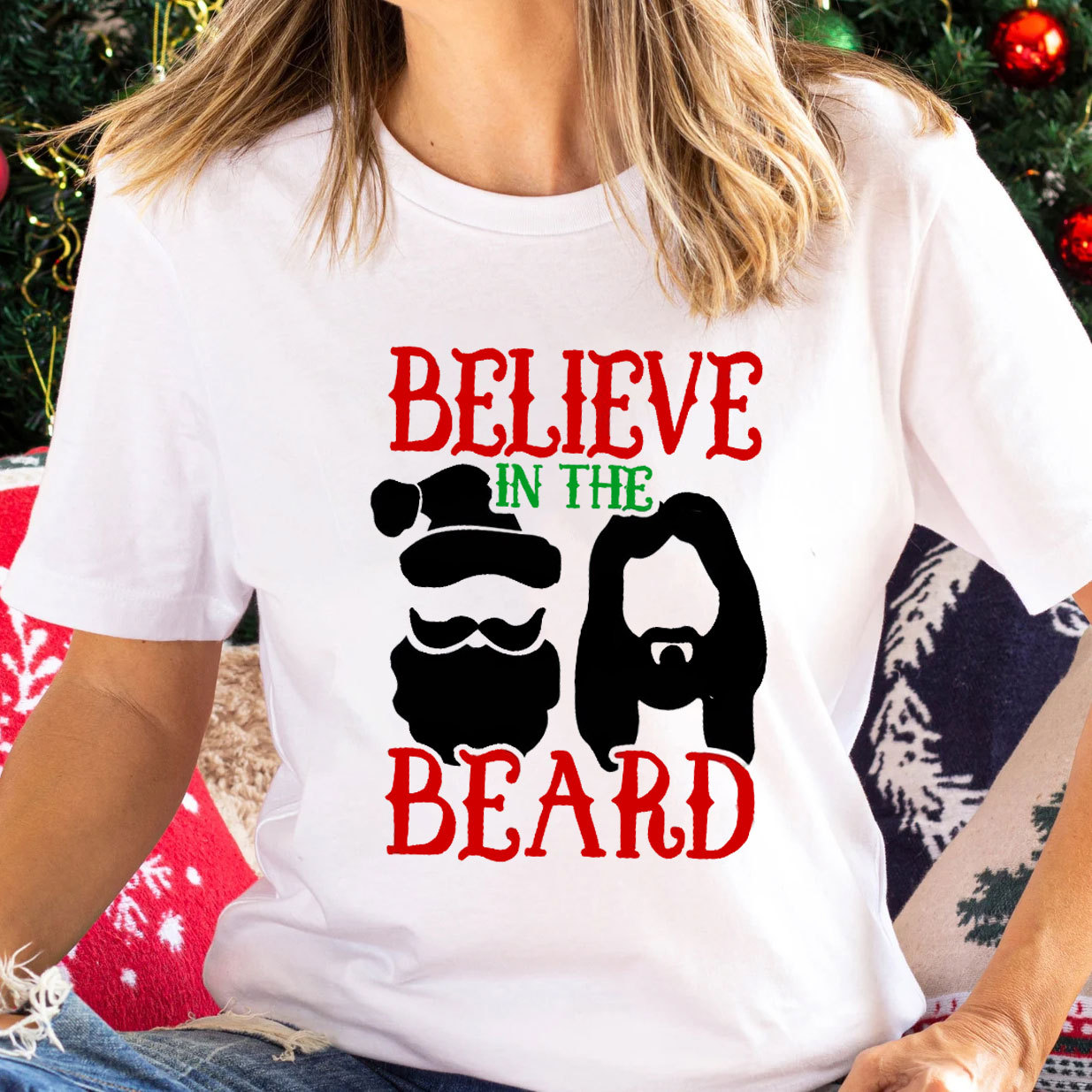 Believe In The Beard Christian Christmas T-Shirt