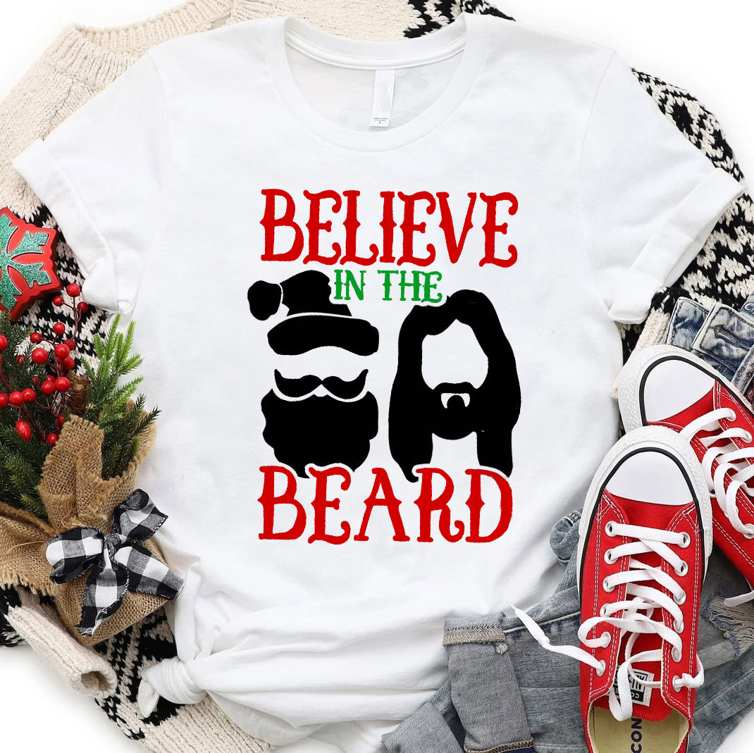 Believe In The Beard Christian Christmas T-Shirt