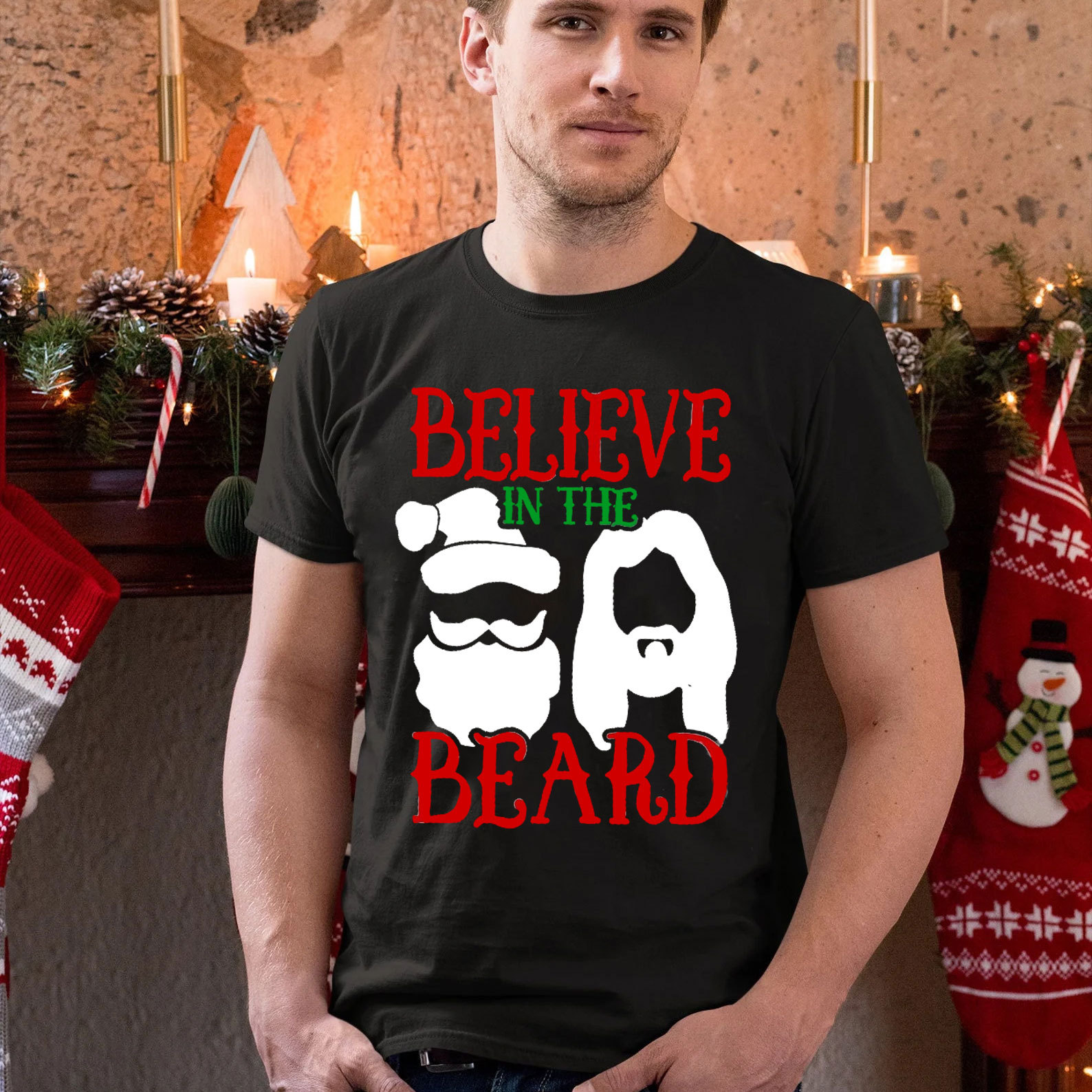 Believe In The Beard Christian Christmas T-Shirt