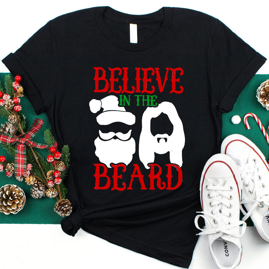 Believe In The Beard Christian Christmas T-Shirt